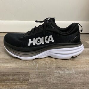 HOKA ONE ONE Women’s Bondi 8 Black/White Shoes-size 10B